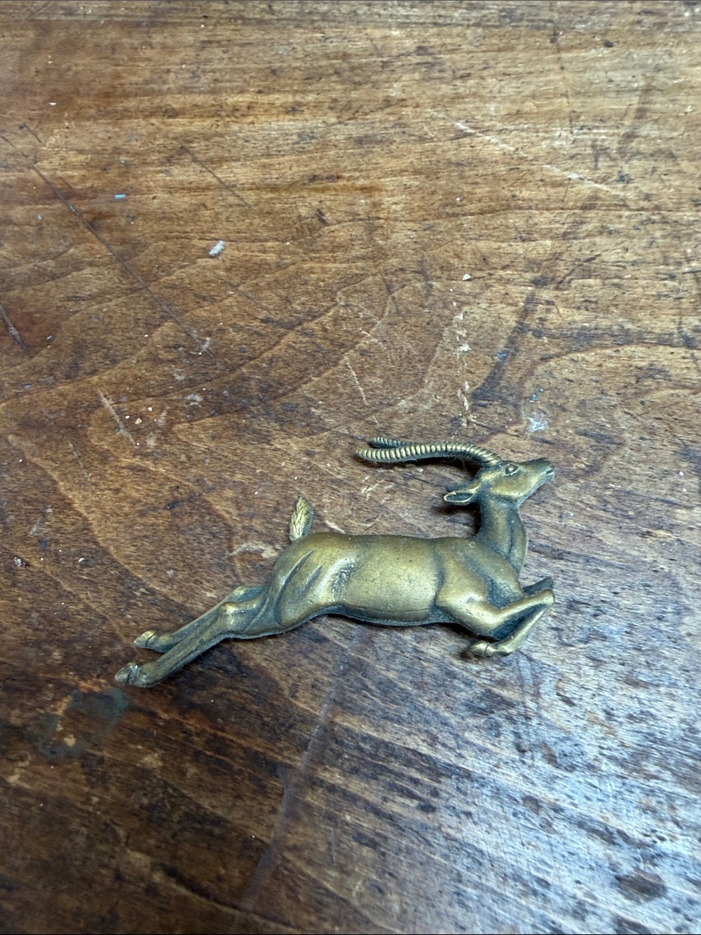 Source Unknown Gold Brass Antelope Brooch
